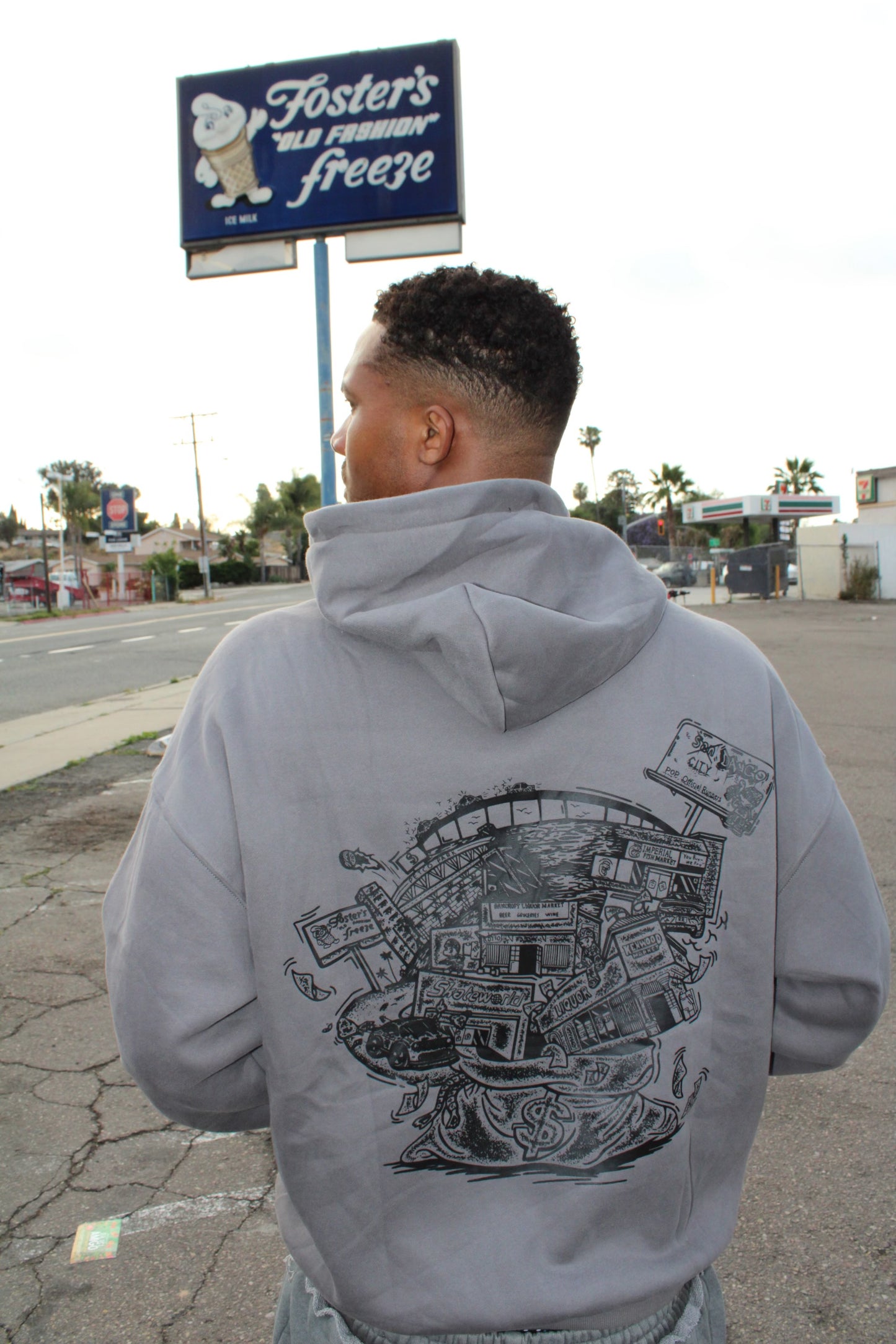 “ C.O.M.B” GREY HOODIE